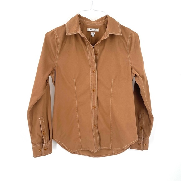 MADEWELL Darted Button-Up Shirt in (Re)generative Chino Western Long Sleeve - Picture 6 of 12